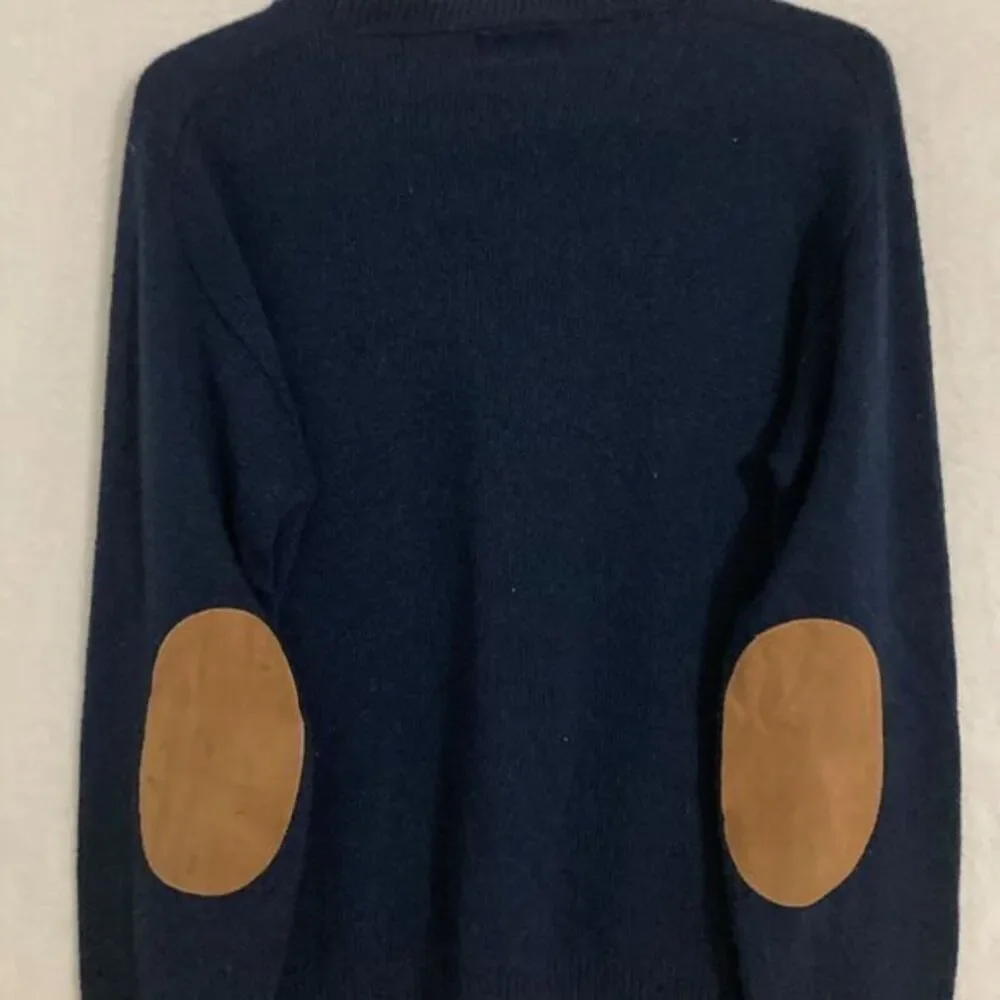 Vtg Iron Run Wool Blend Sweater Mens M Elbow Patches Pullover V Neck‎ Preppy